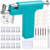 Ear Piercing Gun Kit, Reusable Professional Multi Purpose Ear Piercing Kit Nose Piercing Tools Set with 204 Pcs Stainless Steel Glossy Earrings Stud Earrings for Salon and Home Piercing view 1