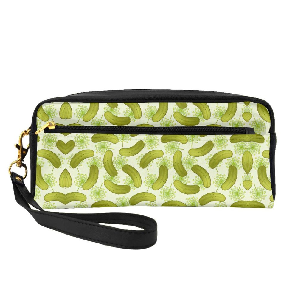 HGFVY Sushi Dill Pickles Makeup Bag,Small Travel Makeup Organizer Bag For Women Double Layer Portable Makeup Bags
