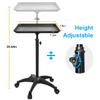JOSTZHXIN Salon Rolling Tray, Premium Aluminum Tattoo Tray Rolling Cart, Height Adjustable Styling Tray, Service Storage Tray Trolley for Beauty Salon Clinic Spa view 3