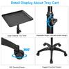 JOSTZHXIN Salon Rolling Tray, Premium Aluminum Tattoo Tray Rolling Cart, Height Adjustable Styling Tray, Service Storage Tray Trolley for Beauty Salon Clinic Spa view 4