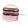 Mikinona 1pc Travel Makeup Bag Dual-layer Cosmetic Storage Organizer for Women Stylish Pink Toiletry Bag for Travel and Daily Use view 2
