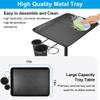JOSTZHXIN Salon Rolling Tray, Tattoo Tray Rolling Cart, Height Adjustable Styling Tray, Service Storage Tray Trolley for Beauty Salon Clinic Spa,Black-with Cup Holder view 2