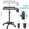 JOSTZHXIN Salon Rolling Tray, Tattoo Tray Rolling Cart, Height Adjustable Styling Tray, Service Storage Tray Trolley for Beauty Salon Clinic Spa,Black-with Cup Holder view 3