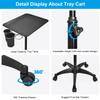 JOSTZHXIN Salon Rolling Tray, Tattoo Tray Rolling Cart, Height Adjustable Styling Tray, Service Storage Tray Trolley for Beauty Salon Clinic Spa,Black-with Cup Holder view 4