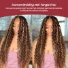 Human Braiding Hair for Boho Braids 4/27 Ombre 14 Inch Curly Human Hair for Boho Braids 2 Bundles 100g Boho Hair for Braiding 100% Deep Wave Bulk Human Hair (P4/27, 14 inch) view 4
