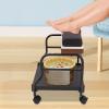 Beauty Salon Nail Or Foot Bath Spa Portable Trolley, Foot Bath Trolley Cart with Wheel, Cart for Foot Rest Pedicure Manicure Funiture Massage Table Salon Supplies, Footrest Stand (B - Coffee) view 2