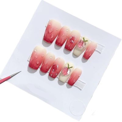 Handmade Wearing Nail Art Long and Short Nail Art Fake Nail Patches(24263,M)