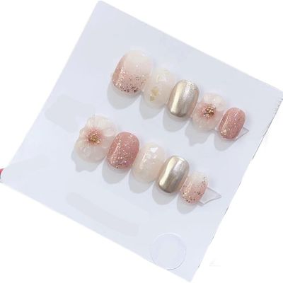 Handmade Wearing Nail Art Long and Short Nail Art Fake Nail Patches(24223,XS)