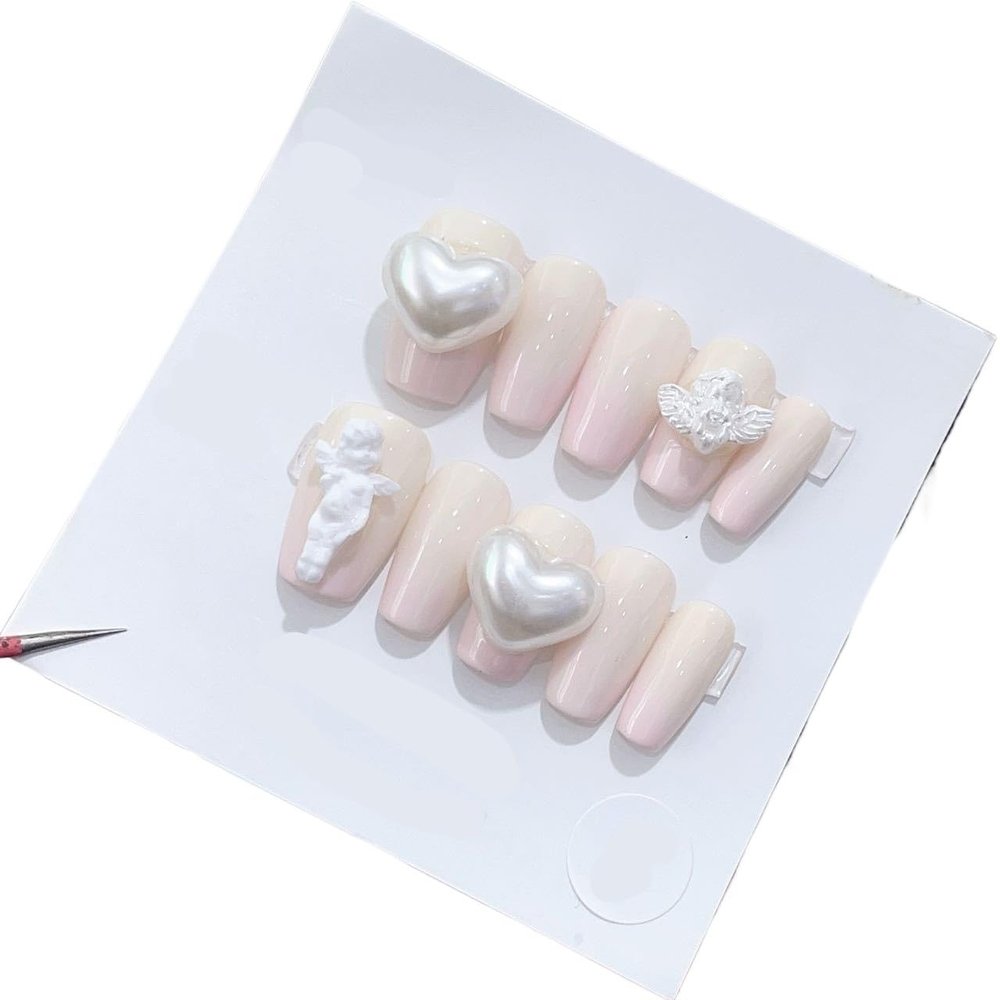Handmade Wearing Nail Art Long and Short Nail Art Fake Nail Patches(24293,M)