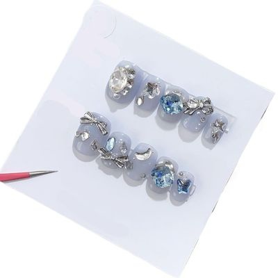 Handmade Wearing Nail Art Long and Short Nail Art Fake Nail Patches(24266,XS)