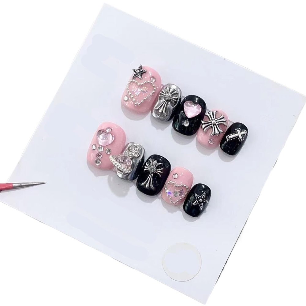 Handmade Wearing Nail Art Long and Short Nail Art Fake Nail Patches(24269,S)