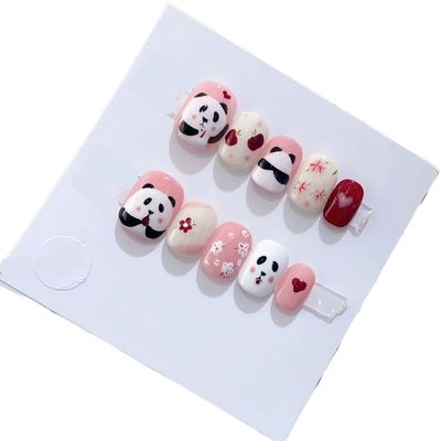 Handmade Wearing Nail Art Long and Short Nail Art Fake Nail Patches(24252,S)