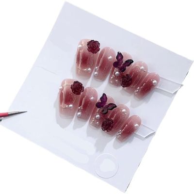 Handmade Wearing Nail Art Long and Short Nail Art Fake Nail Patches(24251,M)