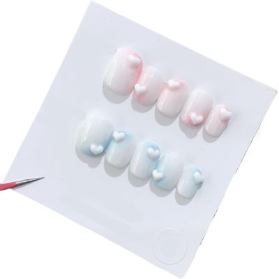 Handmade Wearing Nail Art Long and Short Nail Art Fake Nail Patches(24281,M)