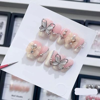 Handmade Wearing Nail Art Long and Short Nail Art Fake Nail Patches(24233,M)