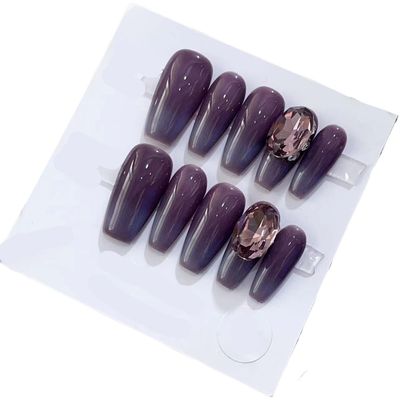 Handmade Wearing Nail Art Long and Short Nail Art Fake Nail Patches(24203,XS)
