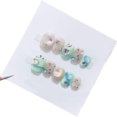 Handmade Wearing Nail Art Long and Short Nail Art Fake Nail Patches(24287,M)