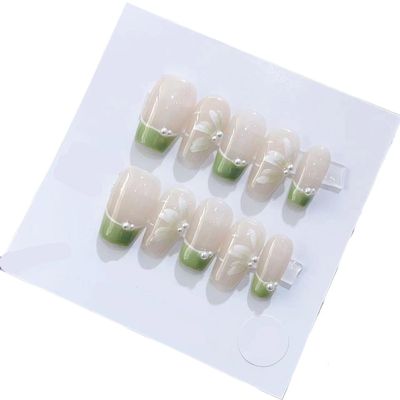 Handmade Wearing Nail Art Long and Short Nail Art Fake Nail Patches(24227,XS)