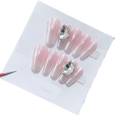 Handmade Wearing Nail Art Long and Short Nail Art Fake Nail Patches(24292,XS)