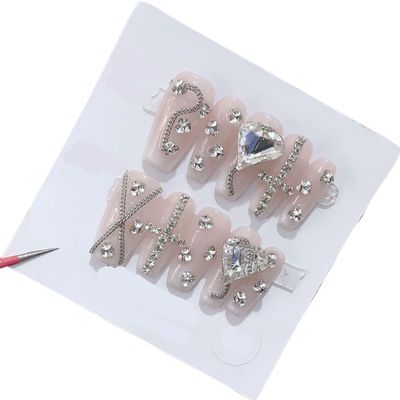 Handmade Wearing Nail Art Long and Short Nail Art Fake Nail Patches(24278,S)