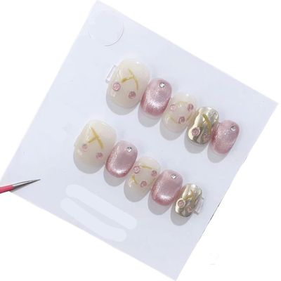 Handmade Wearing Nail Art Long and Short Nail Art Fake Nail Patches(24270,XS)
