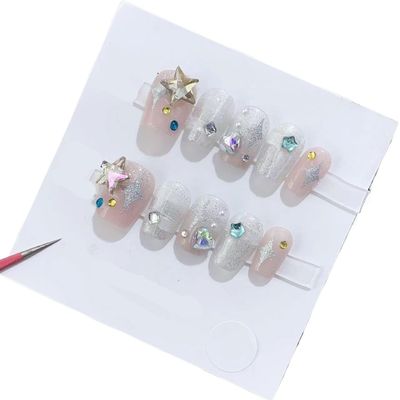 Handmade Wearing Nail Art Long and Short Nail Art Fake Nail Patches(24272,M)