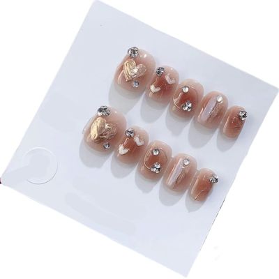 Handmade Wearing Nail Art Long and Short Nail Art Fake Nail Patches(24216,XS)