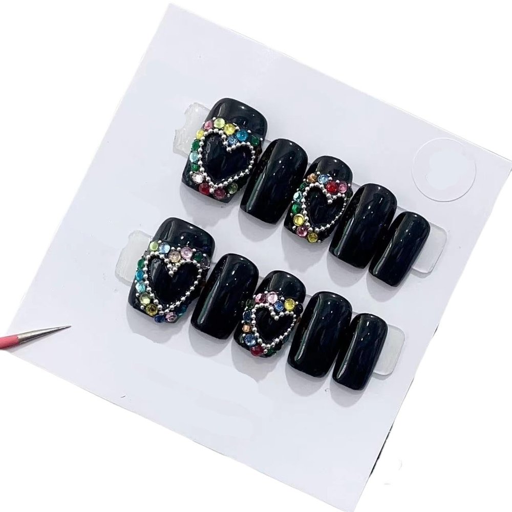 Handmade Wearing Nail Art Long and Short Nail Art Fake Nail Patches(24286,XS)
