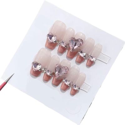 Handmade Wearing Nail Art Long and Short Nail Art Fake Nail Patches(24273,M)