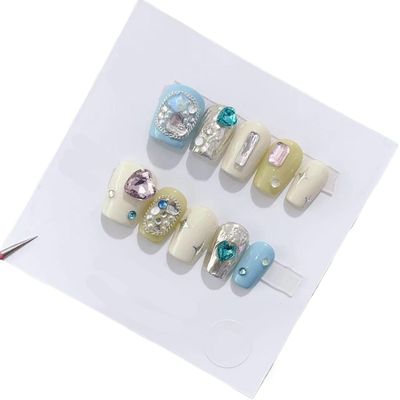 Handmade Wearing Nail Art Long and Short Nail Art Fake Nail Patches(24299,M)