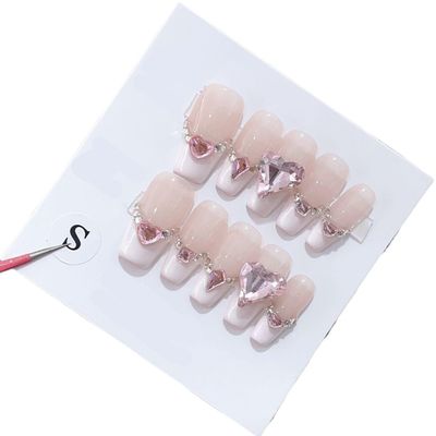 Handmade Wearing Nail Art Long and Short Nail Art Fake Nail Patches(24277,Large)