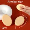 2 Pcs Oval Cushion Puff, Make-Up Egg Air Cushion Puff with Travel Case, Cosmetic Sponge Foam Pad, Sponges Makeup for All Skin Types Wet and Dry Dual Use view 2