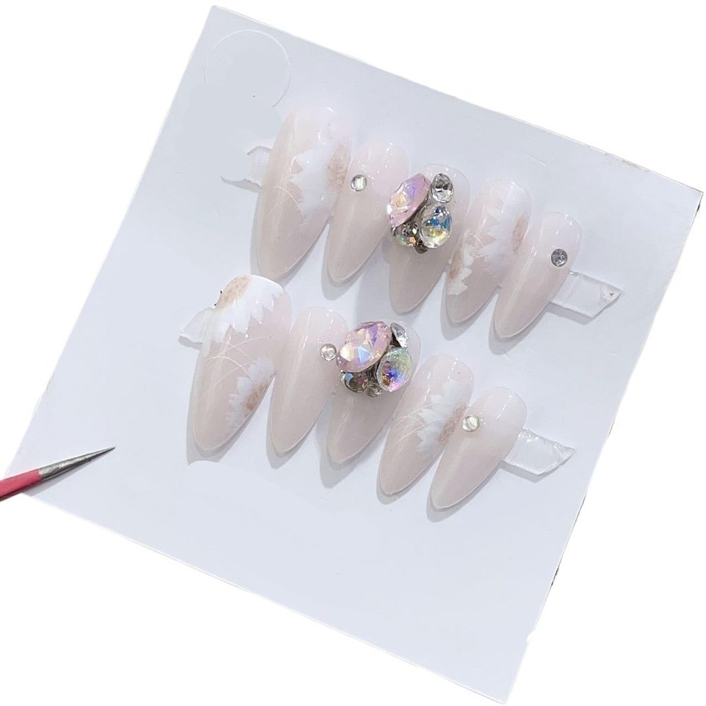 Handmade Wearing Nail Art Long and Short Nail Art Fake Nail Patches(24268,XS)