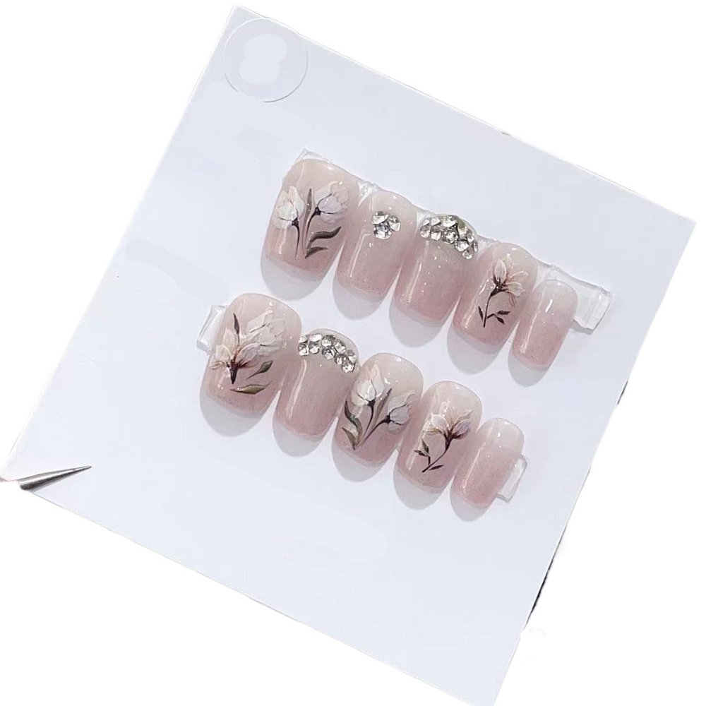Handmade Wearing Nail Art Long and Short Nail Art Fake Nail Patches(24284,XS)