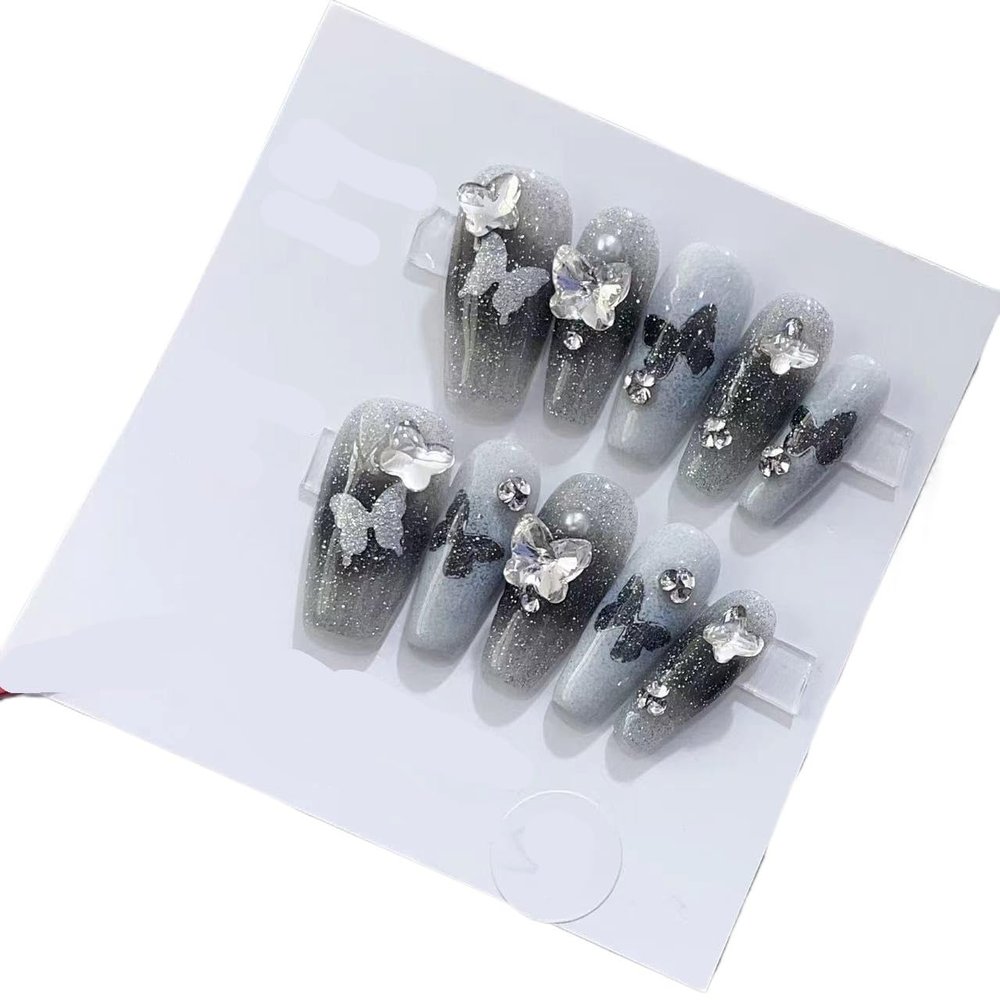 Handmade Wearing Nail Art Long and Short Nail Art Fake Nail Patches(24212,M)