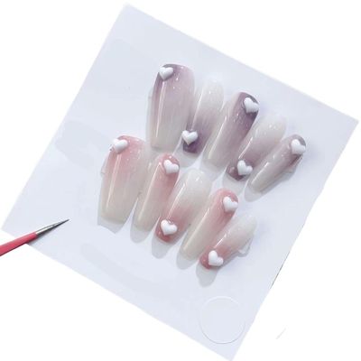 Handmade Wearing Nail Art Long and Short Nail Art Fake Nail Patches(24213,M)