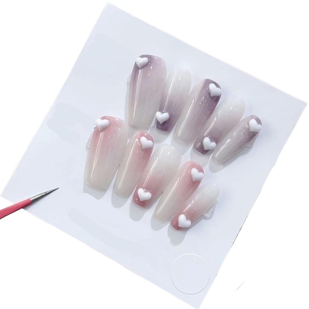 Handmade Wearing Nail Art Long and Short Nail Art Fake Nail Patches(24213,M)