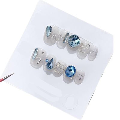 Handmade Wearing Nail Art Long and Short Nail Art Fake Nail Patches(24289,M)