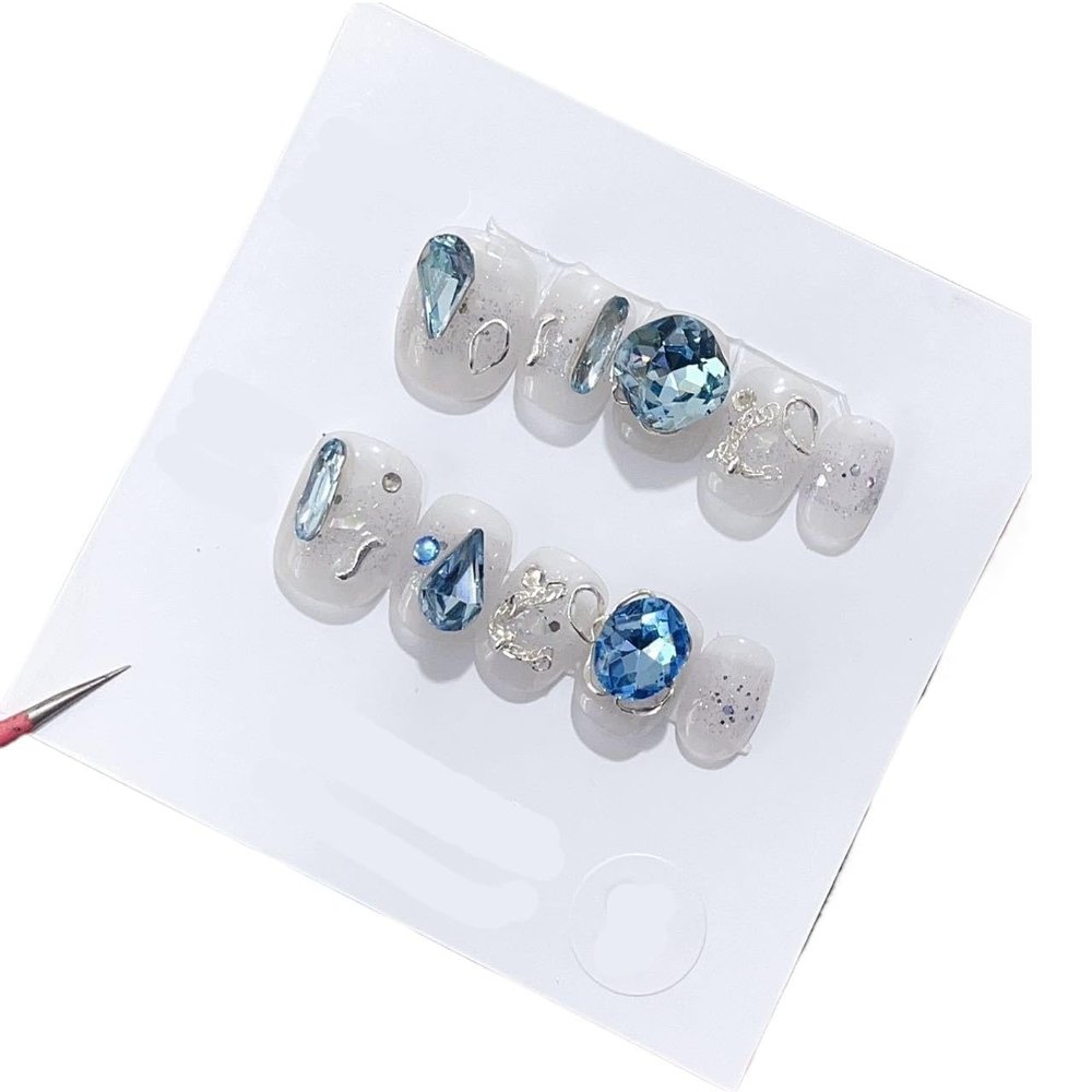 Handmade Wearing Nail Art Long and Short Nail Art Fake Nail Patches(24289,M)