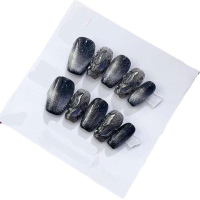 Handmade Wearing Nail Art Long and Short Nail Art Fake Nail Patches(24215,M)