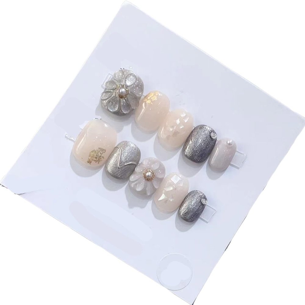 Handmade Wearing Nail Art Long and Short Nail Art Fake Nail Patches(24225,M)