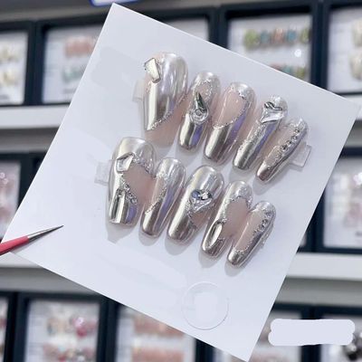 Handmade Wearing Nail Art Long and Short Nail Art Fake Nail Patches(24240,XS)