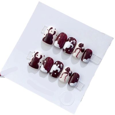 Handmade Wearing Nail Art Long and Short Nail Art Fake Nail Patches(24211,M)