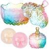 Tioncy 3 Pcs Large Body Powder Puff and Container Crystal Container Soft Washable Reusable Velour Face Body Glitter Wet Dry Makeup(Colorful) view 1