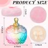 Tioncy 3 Pcs Large Body Powder Puff and Container Crystal Container Soft Washable Reusable Velour Face Body Glitter Wet Dry Makeup(Colorful) view 2