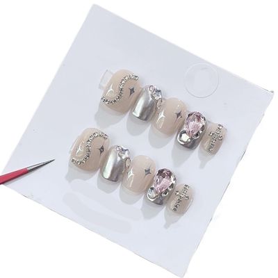 Handmade Wearing Nail Art Long and Short Nail Art Fake Nail Patches(24257,M)