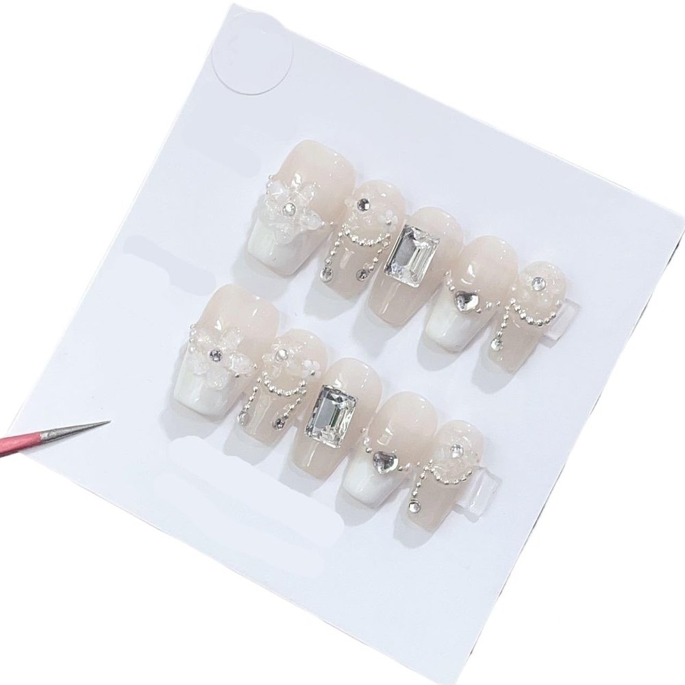 Handmade Wearing Nail Art Long and Short Nail Art Fake Nail Patches(24291,L)