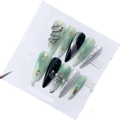 Handmade Wearing Nail Art Long and Short Nail Art Fake Nail Patches(24290,S)
