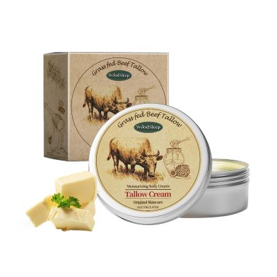 OAKSII Beef Tallow for Skin, 2.5oz 1Pack Tallow Face Moisturizer, Beef Tallow Balm with Raw Honey Moisturizing Cream for Body Lotion SkinCare