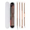 4Pcs/Set Rose Gold Stainless Steel Blackhead Remover Pimple Comedone Double For Head Extractor Tools K view 1